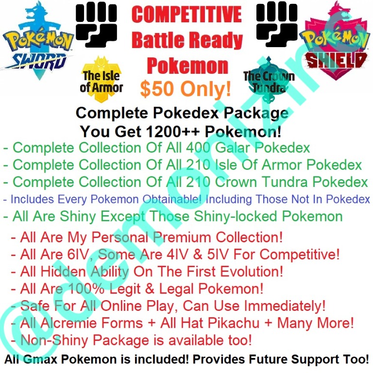 Pokemon Sword Shield Gen 8 Shiny Pokedex Living Dex Video Gaming Gaming Accessories In Game Products On Carousell
