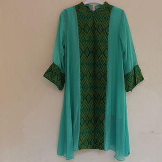 [PRELOVED] green batik tunik