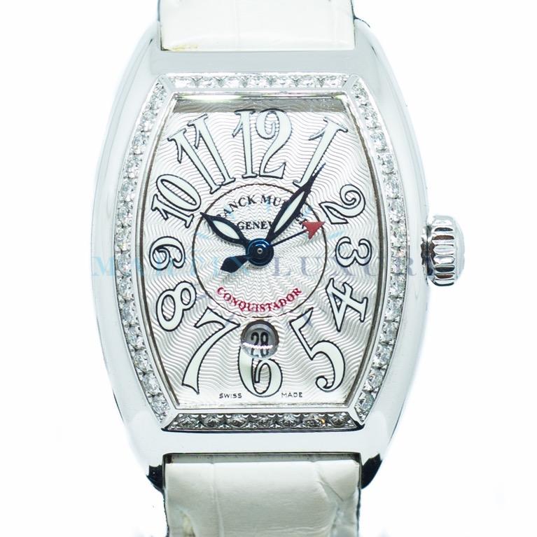 Preowned Franck Muller Conquistador with Diamond Bezel Ladies Ref 8005 LSCD1R