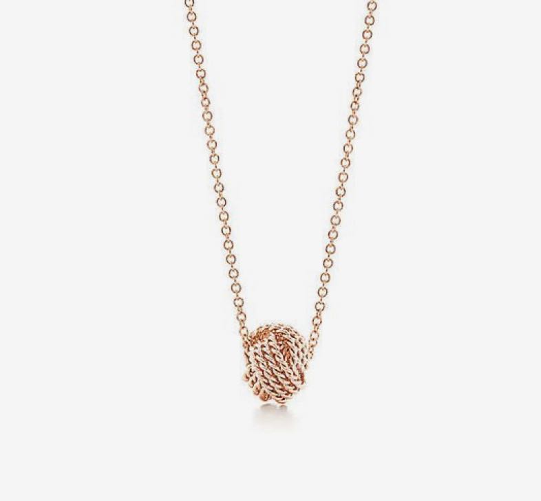 Tiffany Co Twist Knot Necklace Rose Gold Women s Fashion