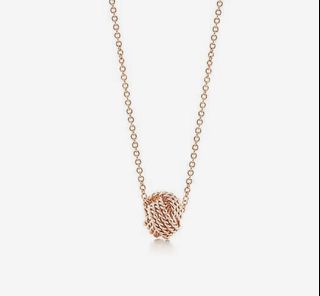 Tiffany Co Twist Knot Necklace Rose Gold Women s Fashion