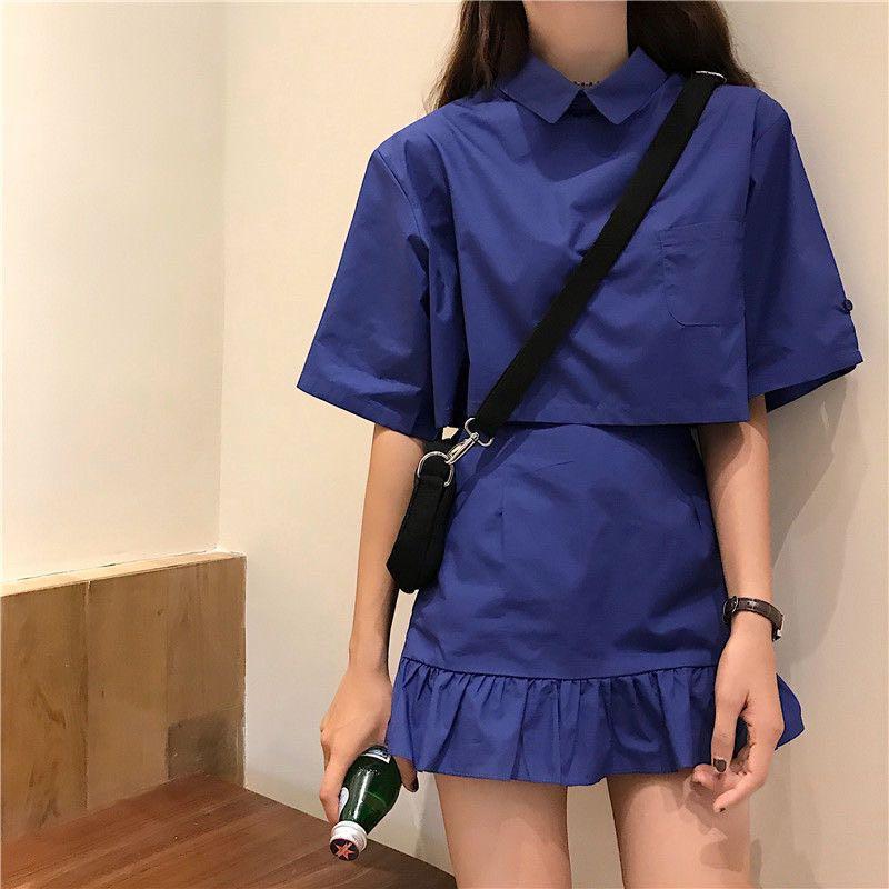Purple two cheap piece skirt set