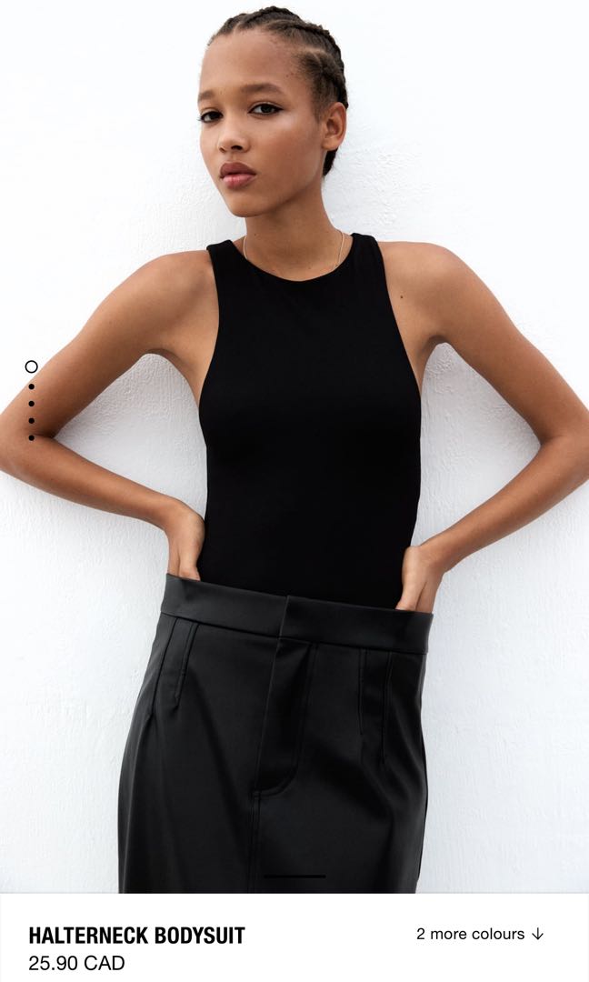 ASOS DESIGN halter neck bodysuit in black