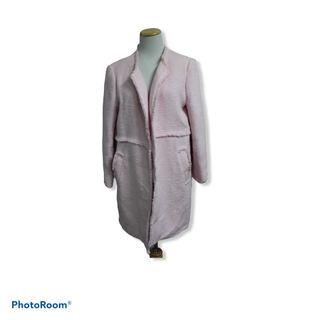 Zara pink tweed long coat