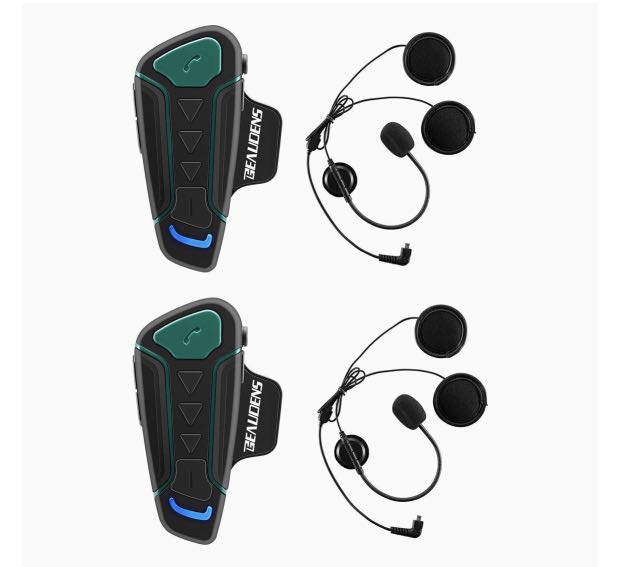 1A0093 BEAUDENS Motorcycle Bluetooth Headset 1200m Range 3 Riders