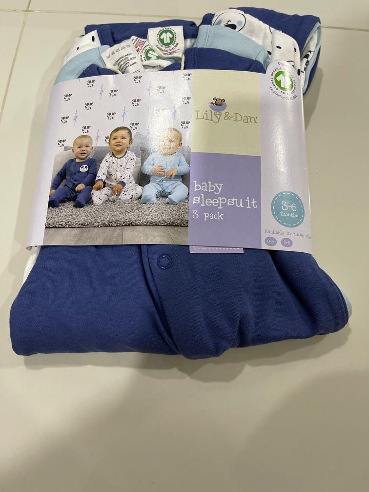 lily and dan baby sleepsuits