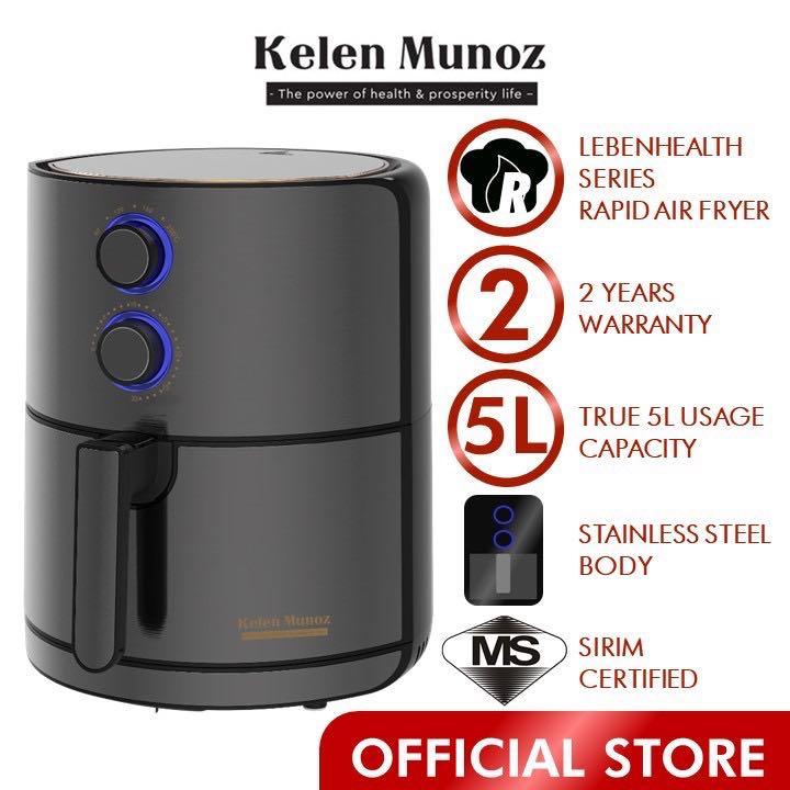 Air Fryer Kelen Munoz Rapid Air Fryer Black 5 5l Xl Plus Stainless Steel Analog Deep Cooker 3 Pin Plug Kmaf7sstmb Tv Home Appliances Kitchen Appliances Cookers On Carousell