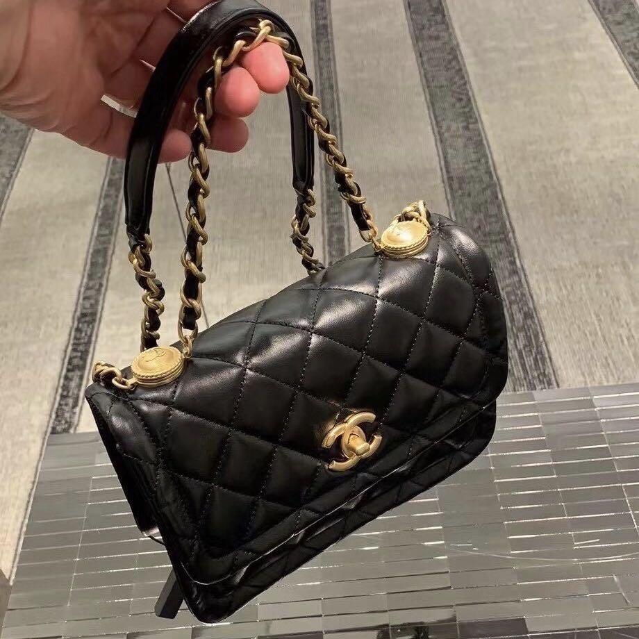 Authentic Chanel Mini Button On Top Bag Black Luxury Bags  Wallets on  Carousell