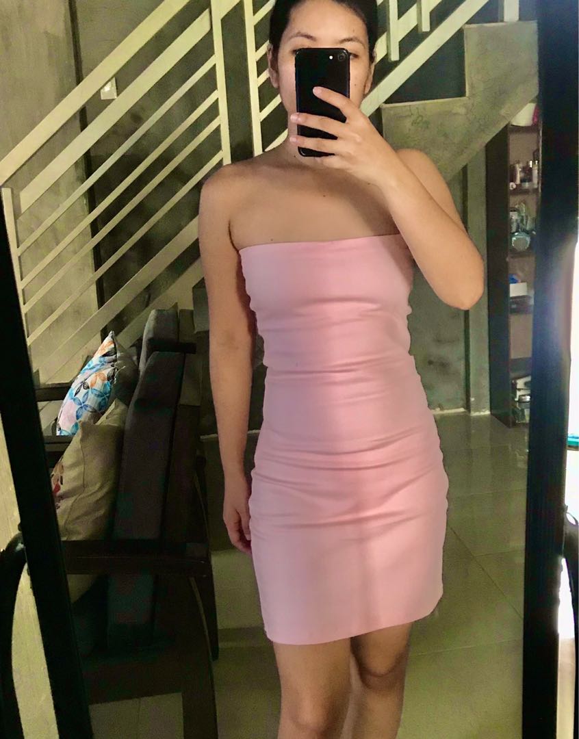 pink tube dress