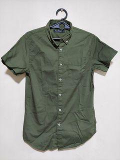 Baleno Dark Green Button-down Short Sleeves Men's