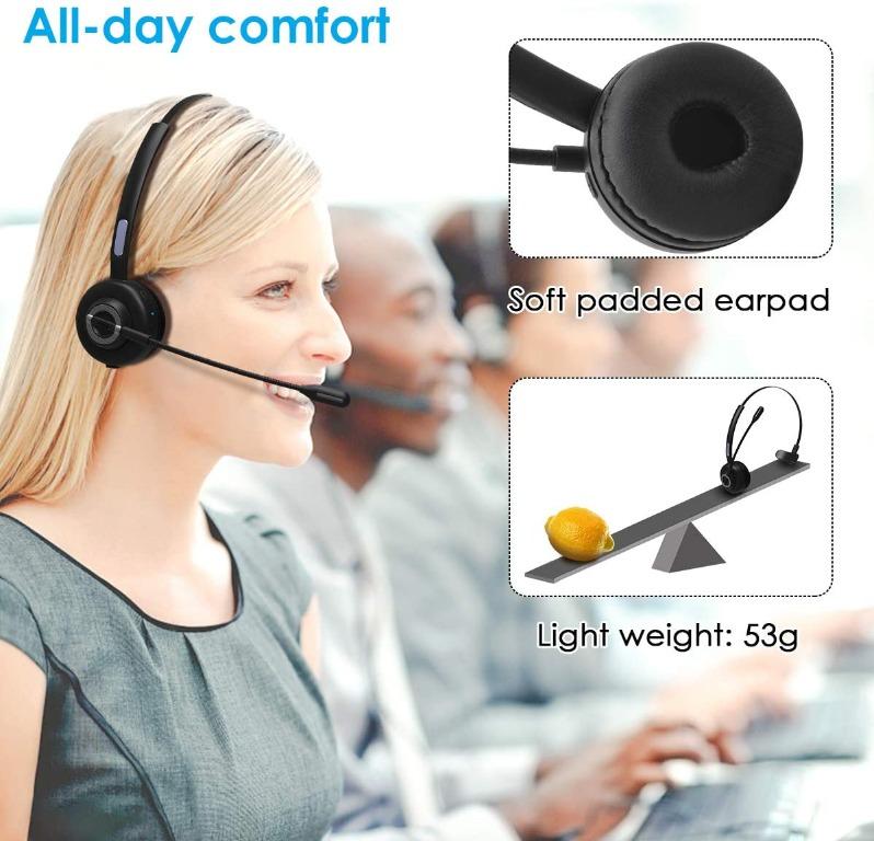 BHM97 Bluetooth Headset for Cell Phones, Wireless V5.0 Bluetooth