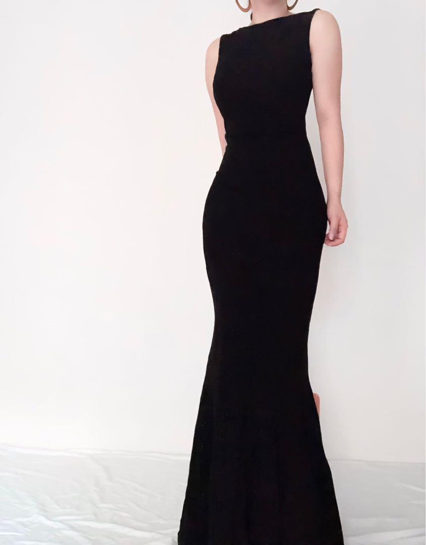Long gown discount dress black