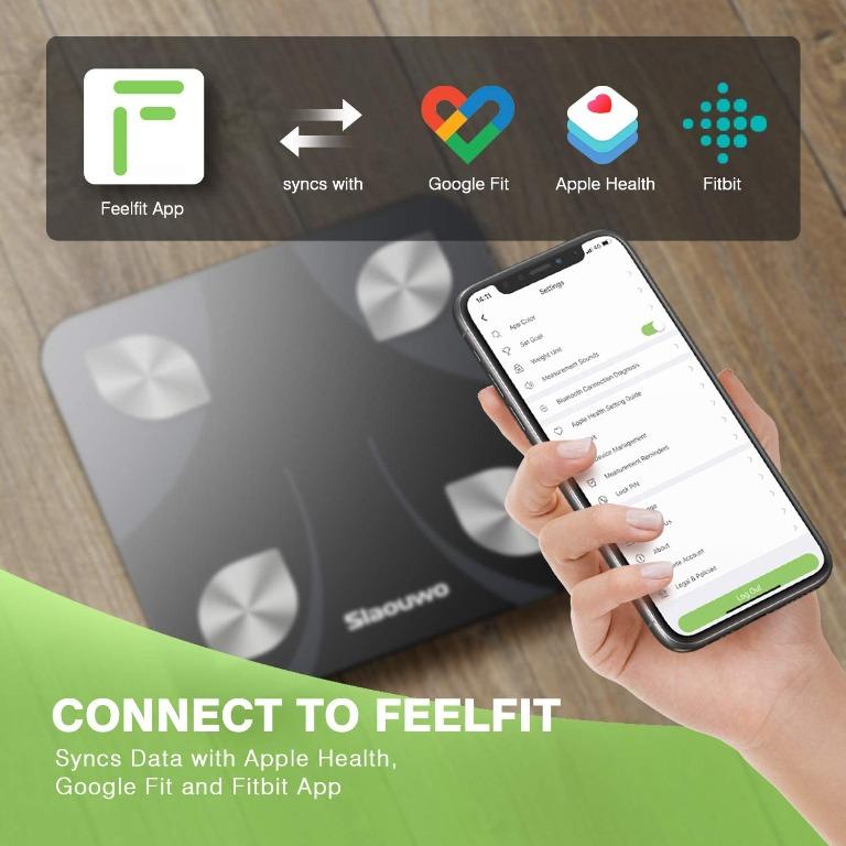 Bluetooth Body Fat Scale, Slaouwo Smart Fit Track Scale for Body