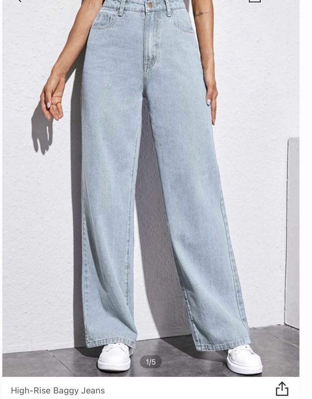 Distressed high rise baggy jeans shein clearance