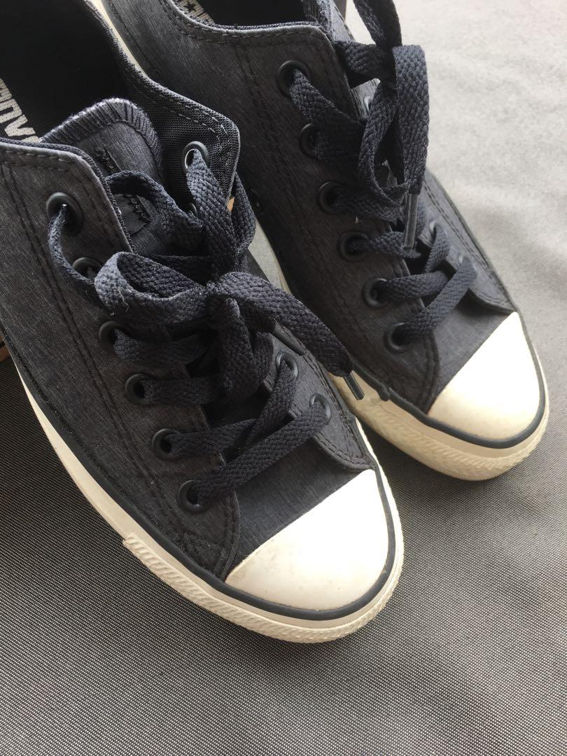 Dark grey sales leather converse