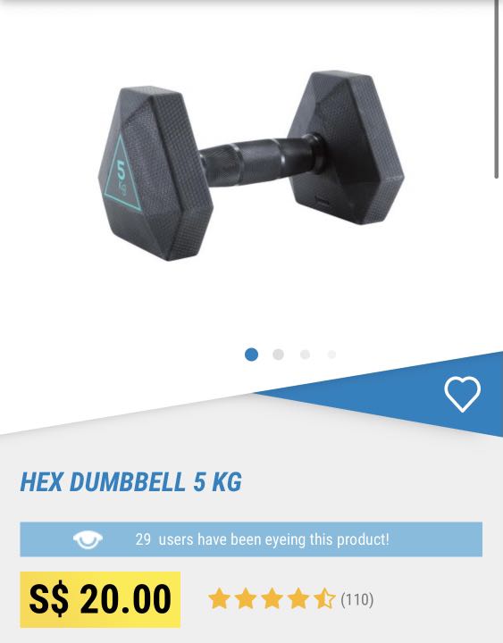 Decathlon Hex Dumbell 5kg Sports Weights Gym Equipment On Carousell