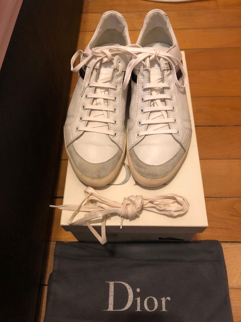 Dior Homme 2007AW Signature B18 White Sneakers with Black and