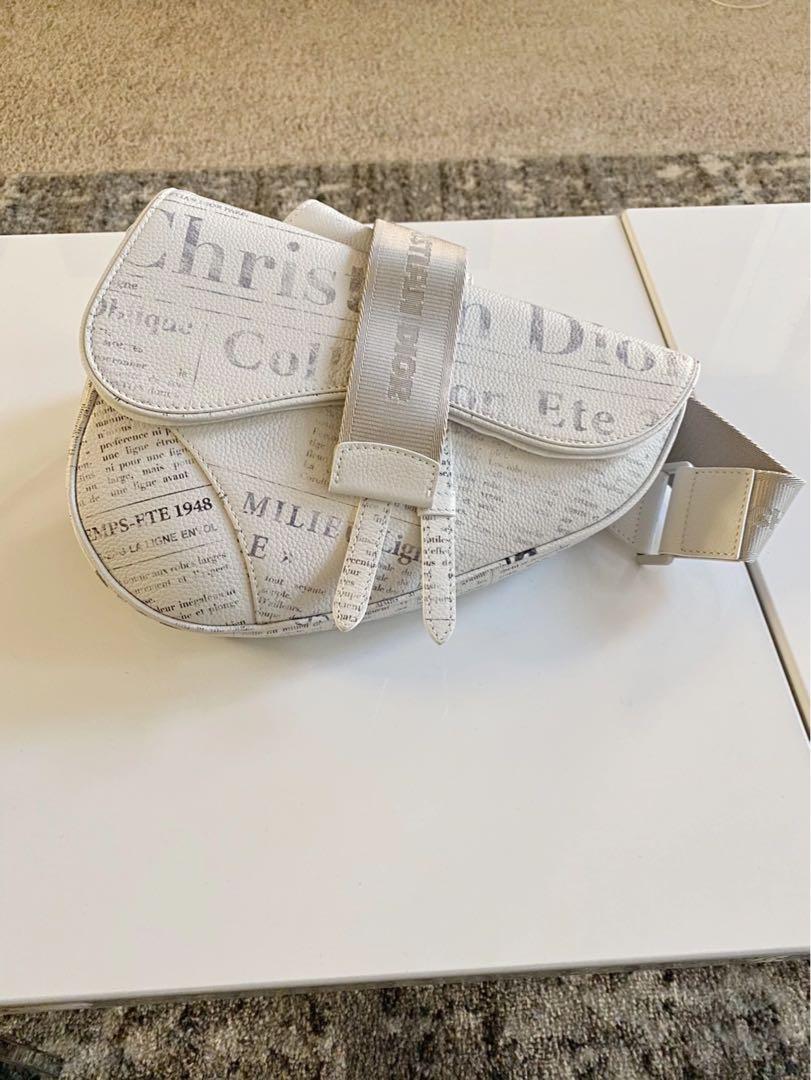 Dior x Daniel Arsham Wallet on Strap Newspaper Print White in Grained  Calfskin with Palladium-tone - US