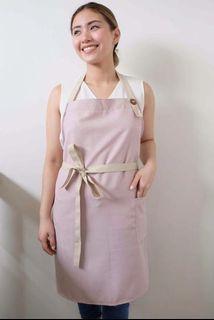 Elegant Linen-Blend Apron in Blush for Cooking, Baking, Gardening, Crafting Artisan