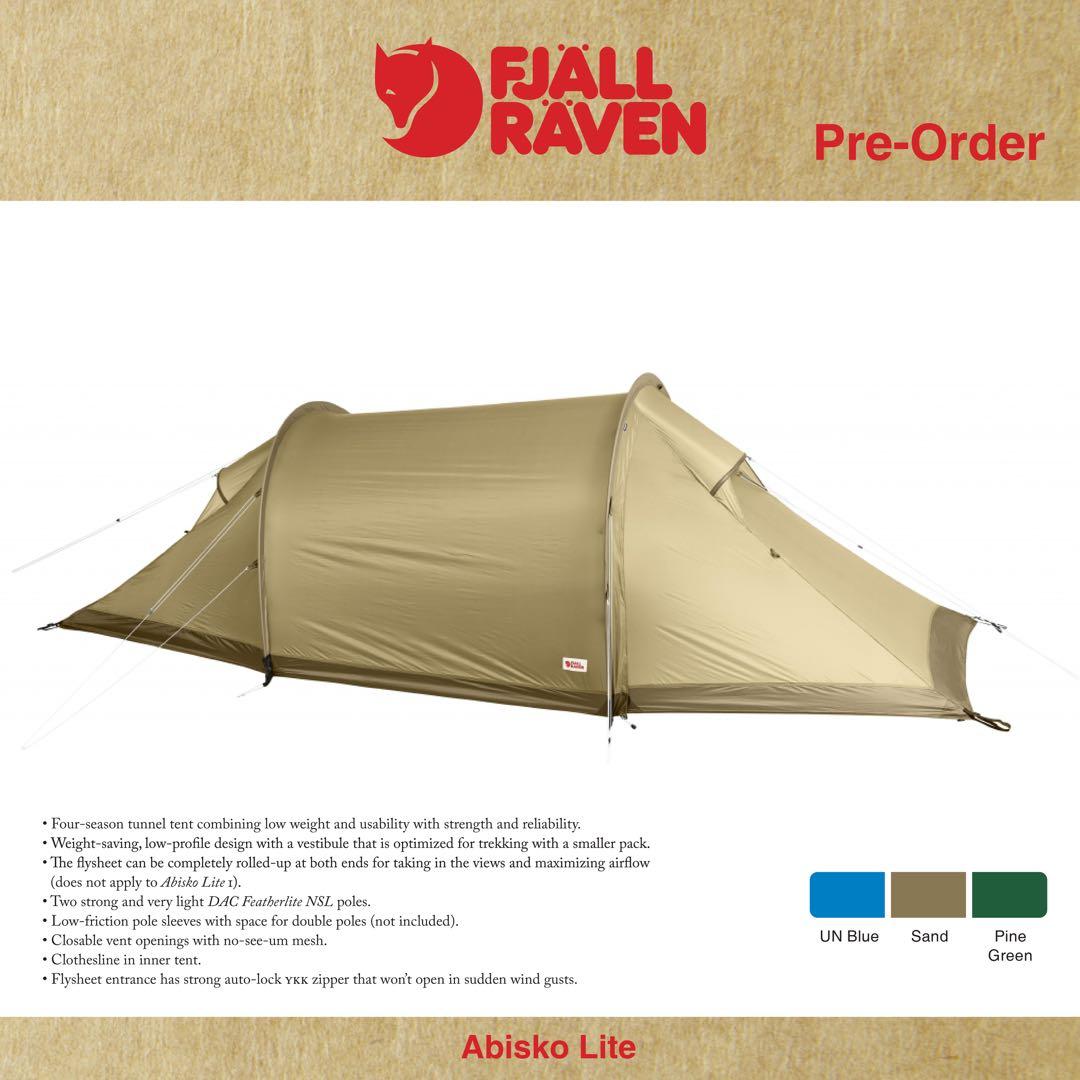 直売特価 Fjallraven Unisex-Adult Abisko Lite 2 Tunnel Tent， Pine