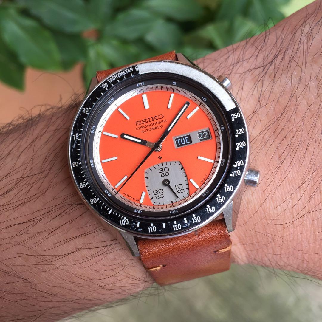 For Sale! 1976 Seiko Chronograph Automatic 6139-6040 Orange 🍊 Dial (Ghost  👻 Bezel), Men's Fashion, Watches & Accessories, Watches on Carousell