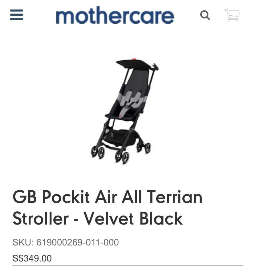 GB Pockit Air All Terrain Stroller Velvet Black Babies Kids Going Out Strollers on Carousell