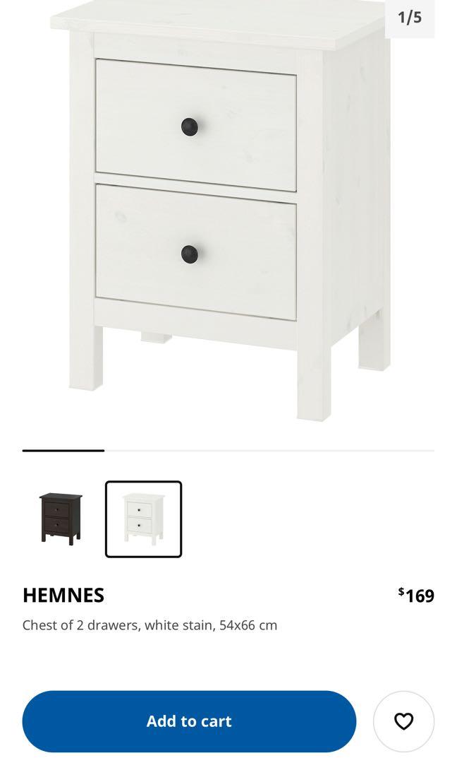 IKEA Hemnes nightstand, Furniture & Home Living, Furniture, Shelves