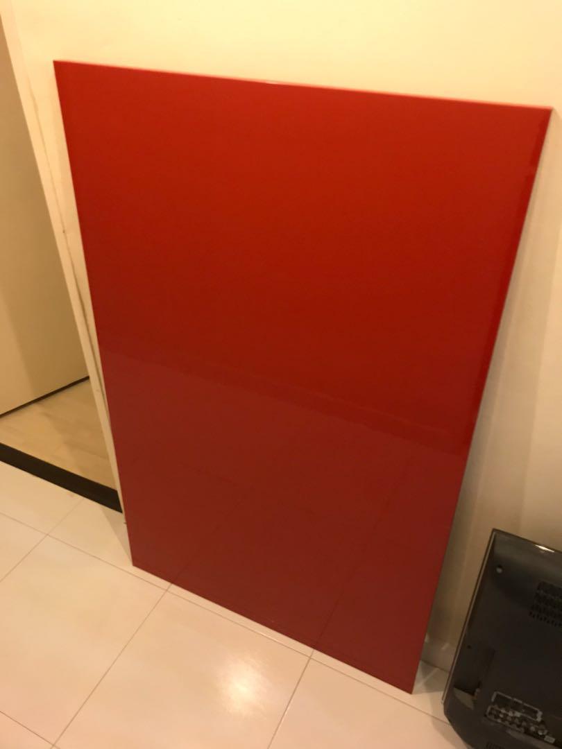 Ikea table (Category: Tables & Sets) located in Singapore. Submitted by merciles (Listing ID 1057907924, Image 1). Description: Priced to sell 135x85cm Dismantled for easy pickup. Pasted exposed parts with deco wrap to cover some stain marks. Nice piece with strong red table top nonetheless Self pick up at SengKang only. .