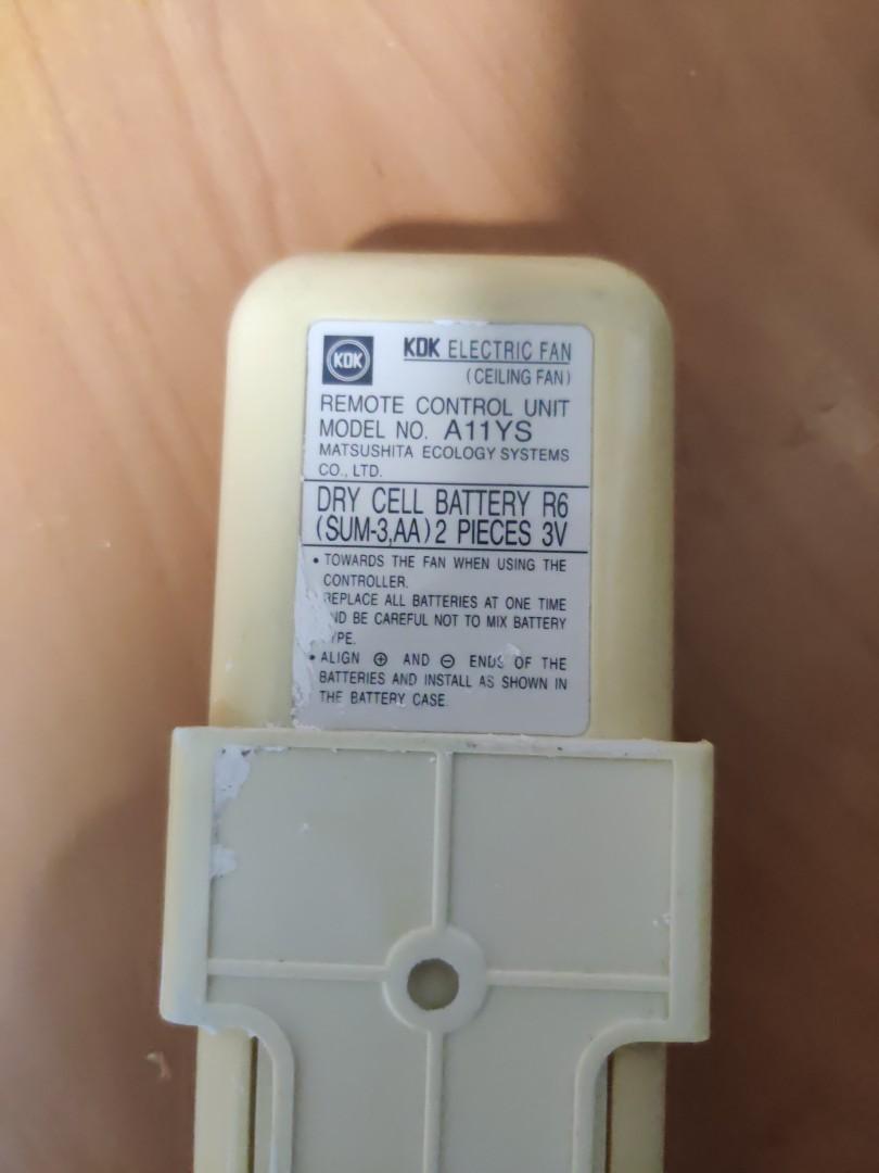 KDK A11YS Fan remote controller, Furniture & Home Living, Lighting