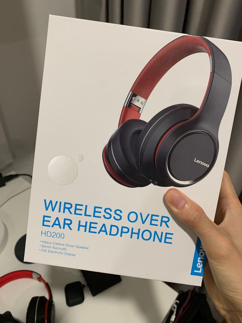 Lenovo HD200 Bluetooth Wireless Headphones Over Ear Audio