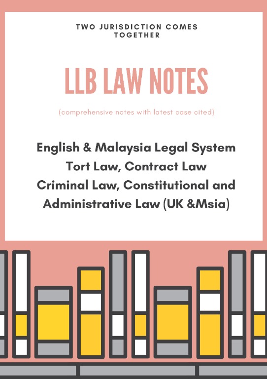 Llb First Class Notes Uk And Malaysia Law English Malaysia Legal System Contract Tort Criminal Medical Land Law Consti Admin Law Books Stationery Books On Carousell