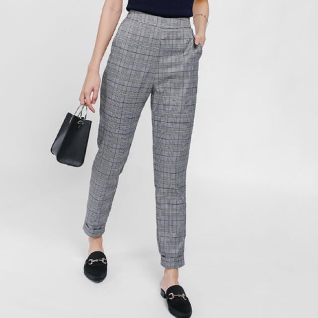 Love Bonito Checkered Pants Prischa Tweed Cuffed Pants, Women's Fashion,  Bottoms, Other Bottoms on Carousell