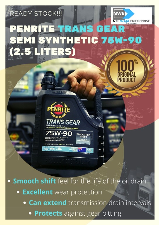 Manual Gearbox Oil Penrite Trans Gear Semi Synthetic 75W90 API GL4 GL5
