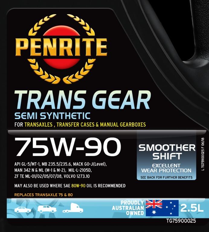 Manual Gearbox Oil Penrite Trans Gear Semi Synthetic 75W90 API GL4 GL5
