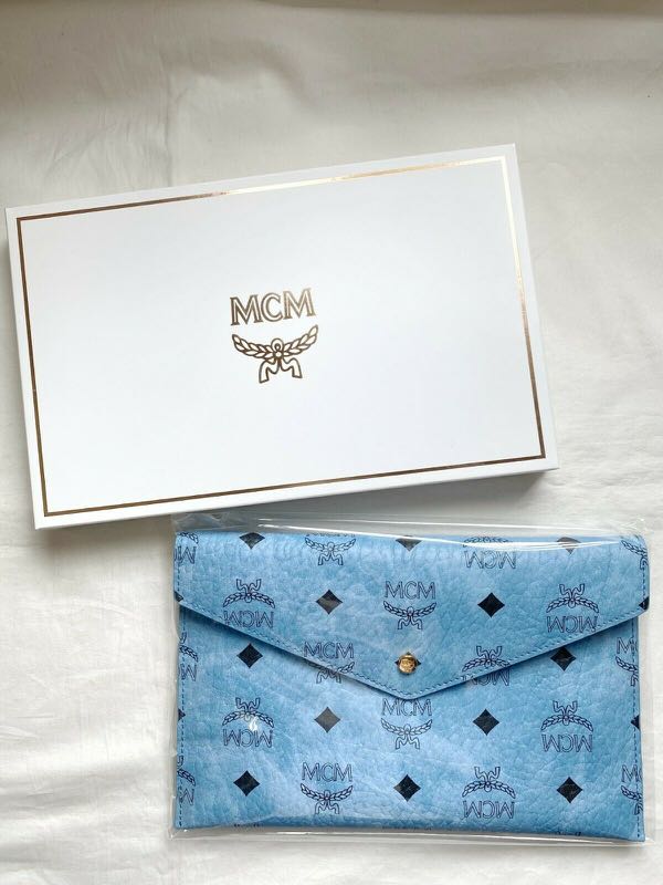 MCM visetos monogram envelope clutch