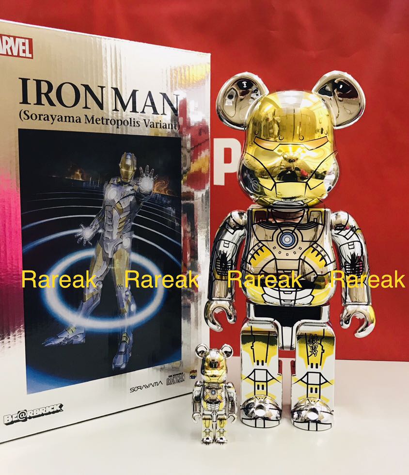 Medicom Bearbrick 2020 Marvel Sorayama Ironman 400% + 100 
