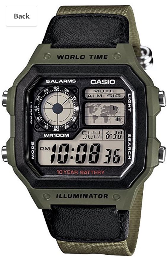 casio men's 10 year battery world time watch
