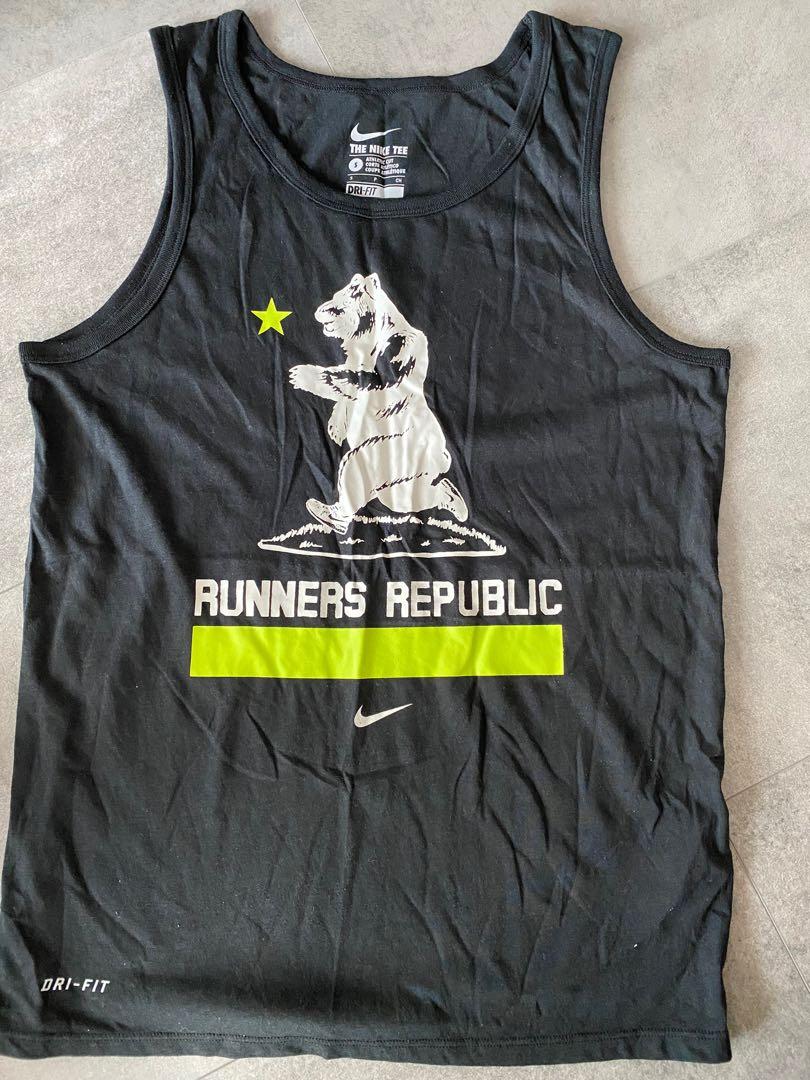 White nike shop running singlet
