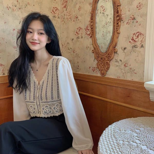 off white crochet top