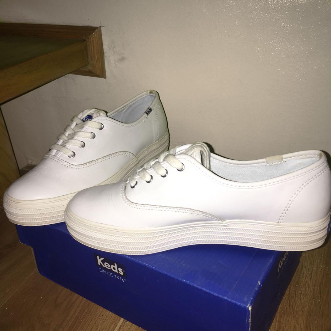 Keds triple top decker white leather