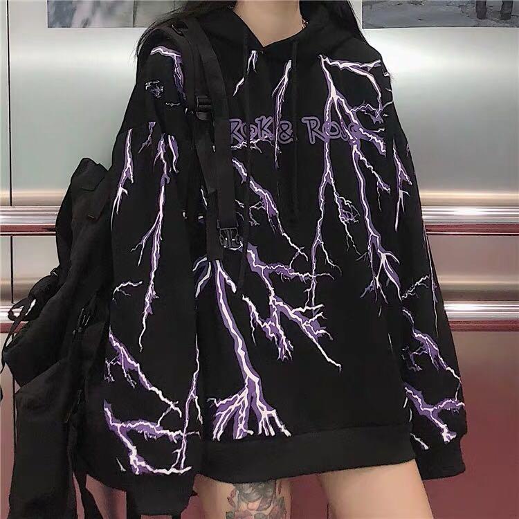 Purple lightning hoodie Outlet