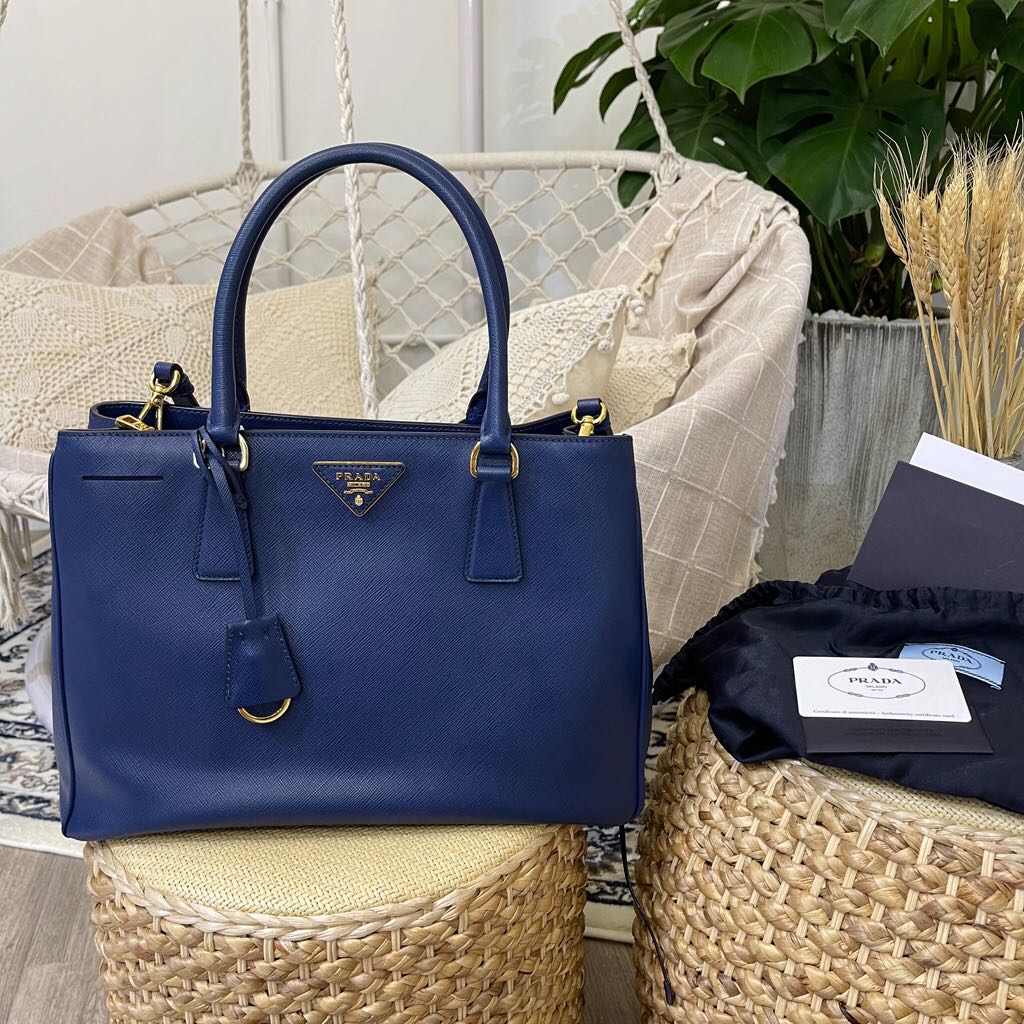 prada saffiano blue