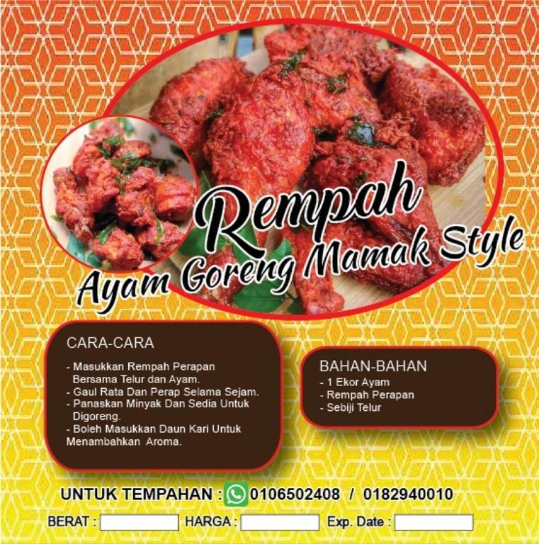 Rempah Ayam Goreng Mamak Style 3 Packs Food Drinks Local Delights Halal Local Delights Others On Carousell