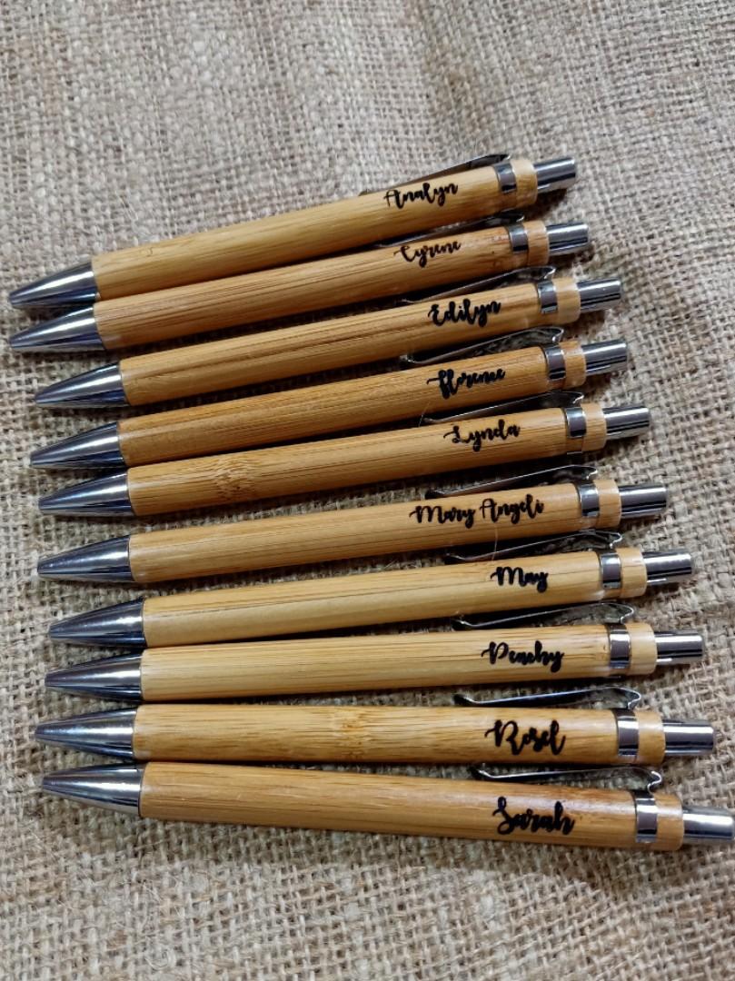 Retractable Bamboo Pen (Personalized with engraved name), Hobbies