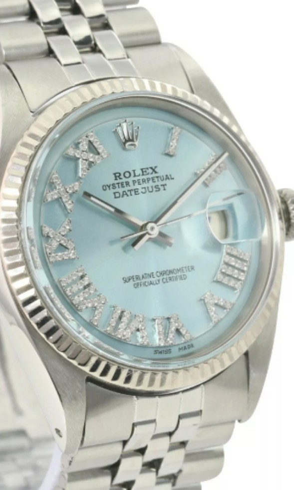 Rolex Datejust Ice Blue Diamond Dial Luxury Watches on Carousell
