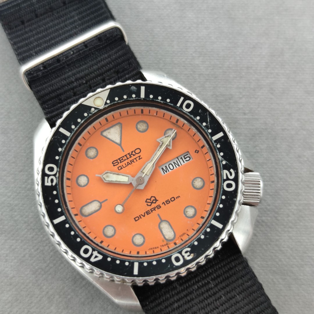 Seiko 7548-700A Orange SQ Divers, Men's Fashion, Watches & Accessories,  Watches on Carousell
