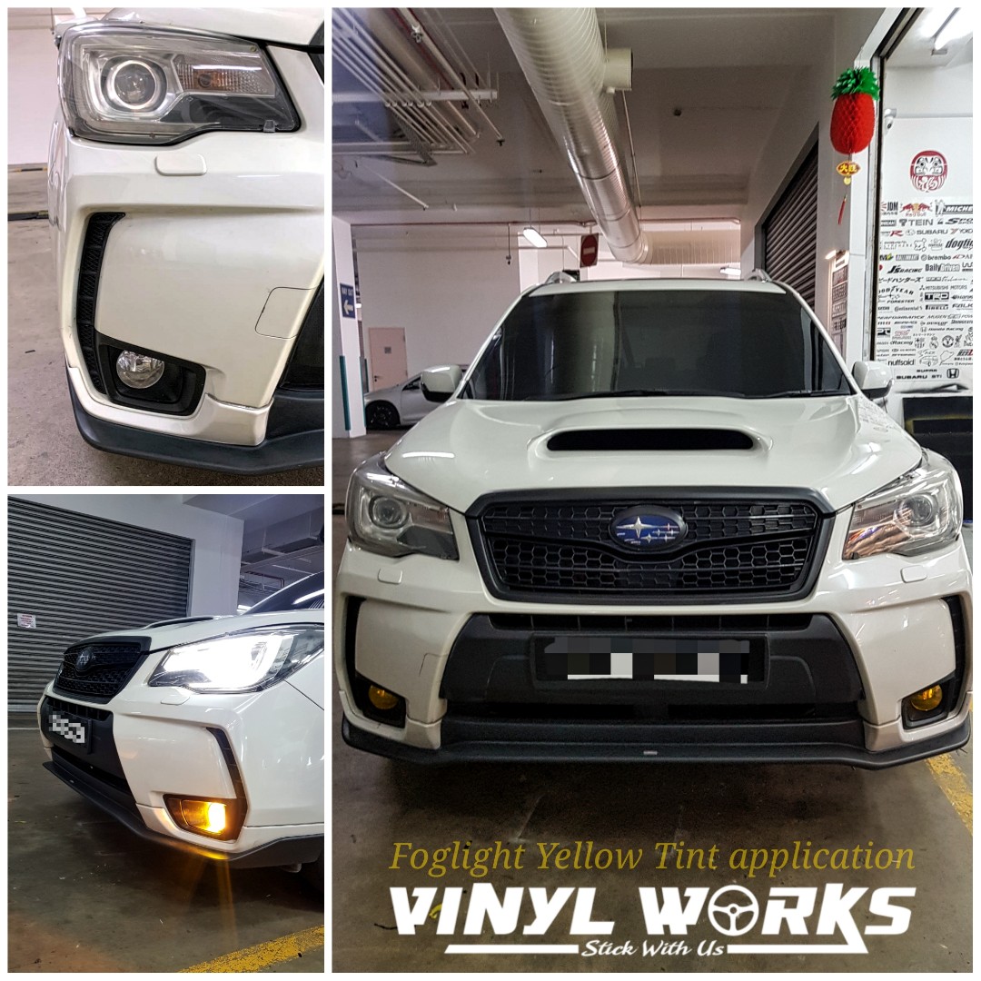 Subaru Forester Fog Lights Tint Yellow Film Sticker Car Accessories Electronics Lights On Carousell