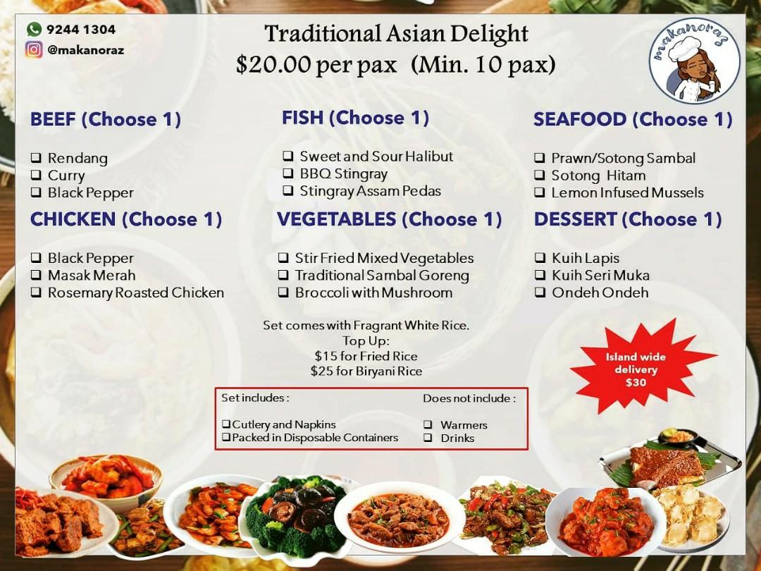 Traditional Halal Asian Food Small Group Buffet, Food & Drinks, Local F