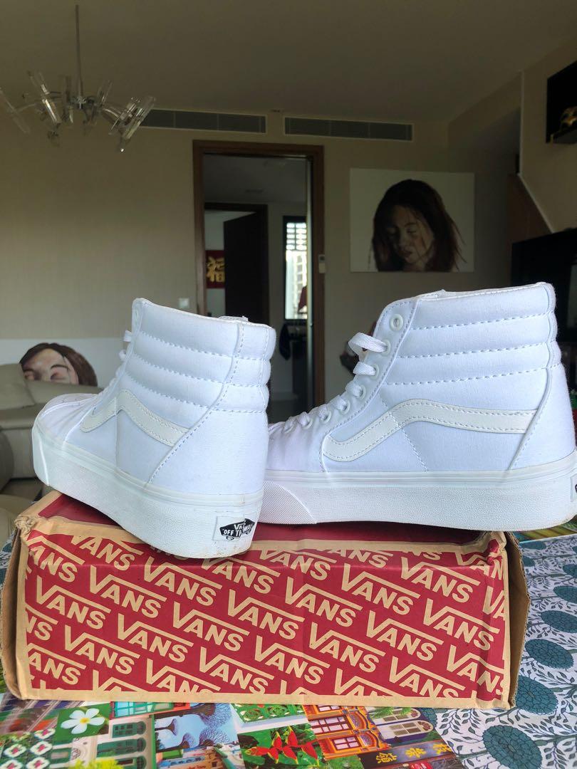 True White Sk8 Hi vans