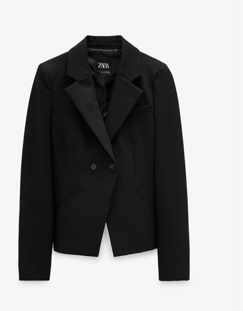Black shoulder pad blazer clearance